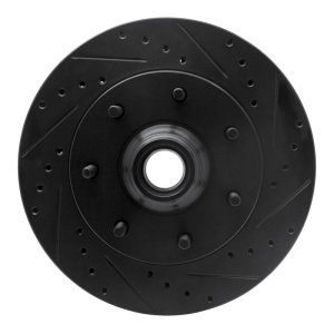 Ford F-150 Brake Rotor (1) - Front Right - R1 Concepts - Drilled & Slotted - Black - `97-`04